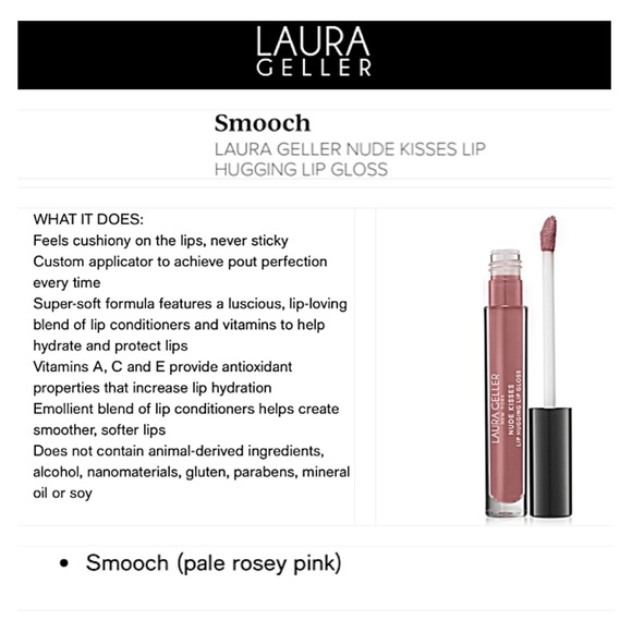 NIB LAURA GELLER NUDE KISSES LIP HUGGING LIP GLOSS in SMOOCH - Pale Rosey Pink - Picture 7 of 8